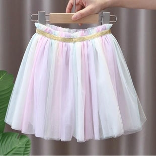 女童短裙夏季洋气公主裙2025新款中小儿童夏天纱裙女宝宝蓬蓬裙潮