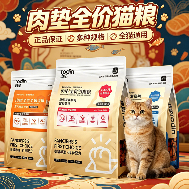 肉垫猫咪狗狗主粮繁育猫犬粮离乳期幼猫猫粮营养包邮正品实惠装