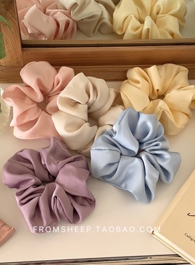 韩国纯色缎面猪大肠发圈女高级感头花发绳扎头发发圈头绳发饰ins