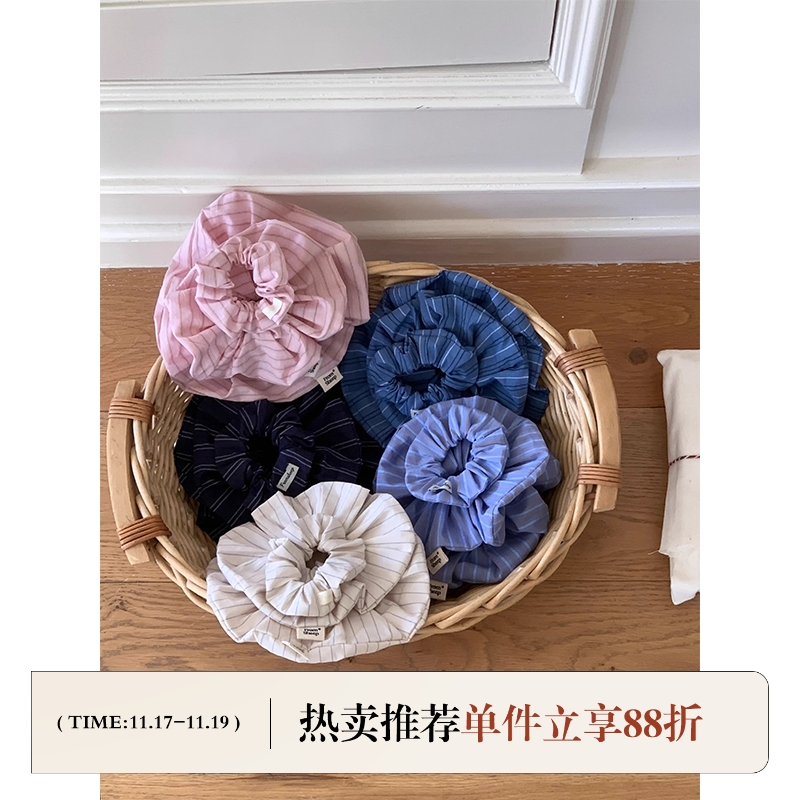 FromSheep~韩系粉色条纹大肠发圈