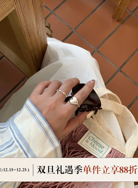 FromSheep吸睛显白925银爱心戒指