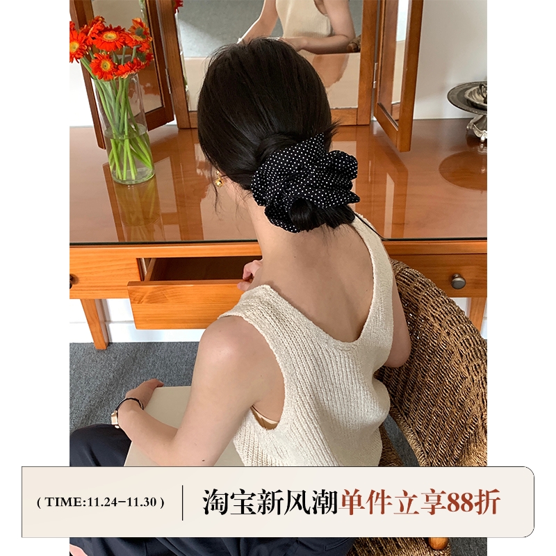 韩系慵懒风波点马尾大肠发圈头绳