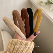 发箍女冬季 FromSheep 绒面棕色细款 复古百搭压发洗脸发捆头箍发卡