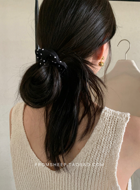 FromSheep~韩系简约黑色小号大肠发圈女绑头发皮筋头绳扎马尾发绳