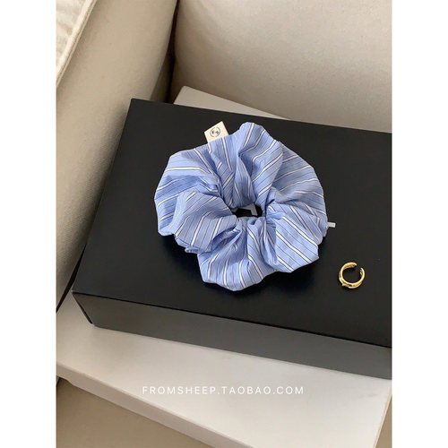 FromSheep韩系蓝白条纹大肠发圈