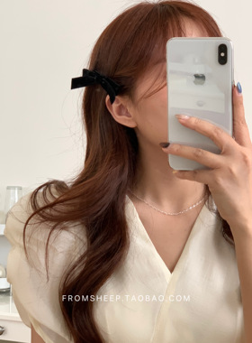 黑色丝绒蝴蝶结发夹女韩式耳边夹头发夹子发饰边夹侧边鸭嘴夹头饰