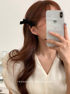 黑色丝绒蝴蝶结发夹女韩式耳边夹头发夹子发饰边夹侧边鸭嘴夹头饰