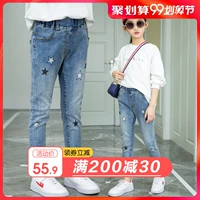 Quần bò nữ mùa xuân 2019 mới quần denim 12-15 tuổi trong quần bé trai phong cách nước ngoài mùa xuân và mùa thu quần bé gái - Quần jean short jean bé trai