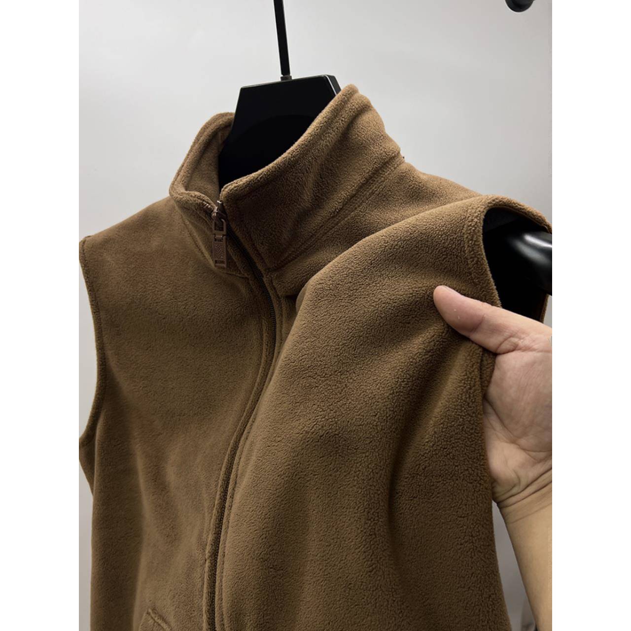 MAROLIO~超舒适！摇粒绒立领马甲男士拉炼加绒加厚双面奥粒绒背心
