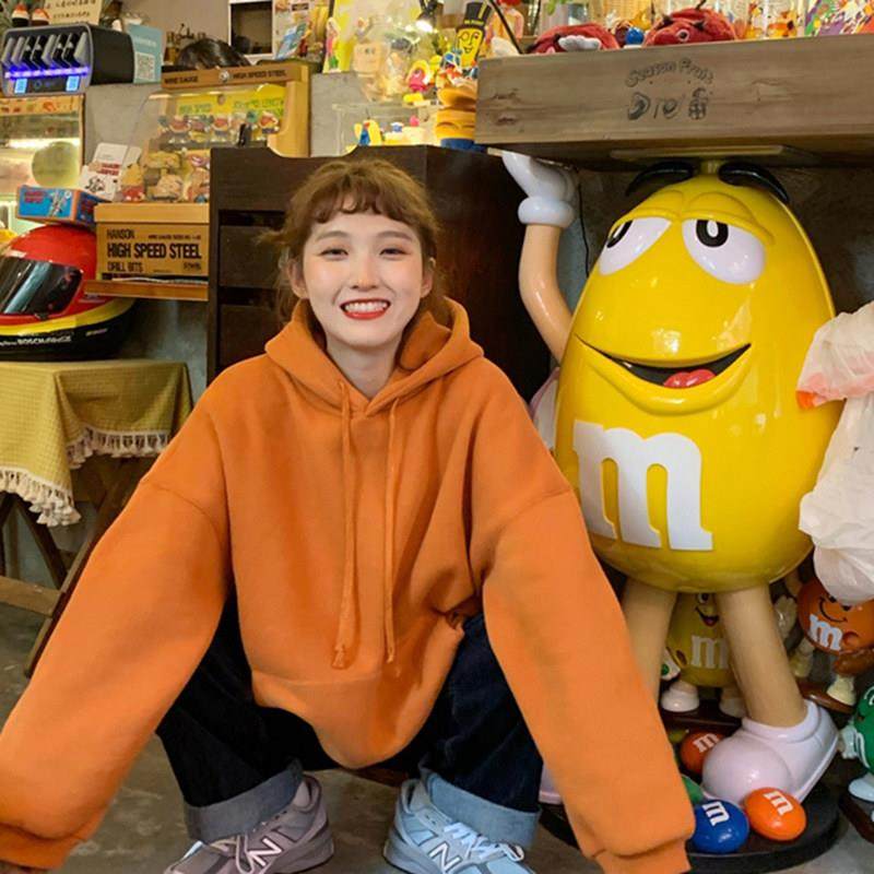 连帽卫衣女2025年秋冬季新款韩版百搭宽松bf慵懒风中长款加厚上衣