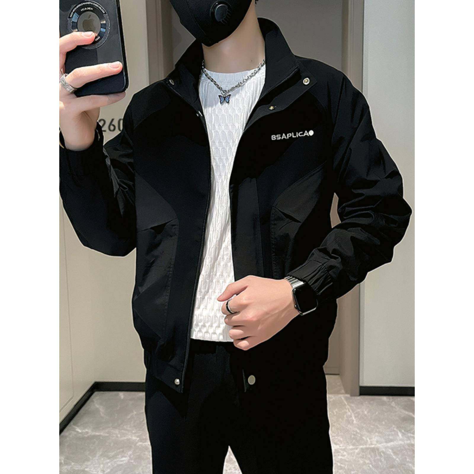 潮牌1313痞帅工装外套男士春秋冬季潮流刺绣夹克新款休闲加绒上衣