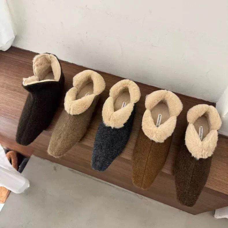 潮牌加绒保暖毛绒玛丽珍棉鞋女2025冬季方头平底百搭懒人毛毛鞋,女鞋,棉鞋,淘宝优惠券,粉丝福利购,淘宝优惠卷