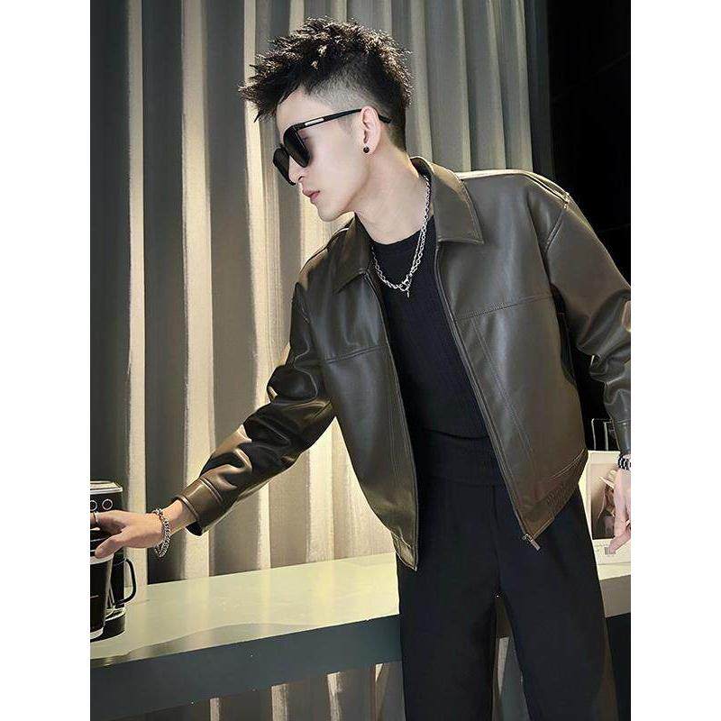 痞帅炸街皮衣男款潮流夹克短款上衣2525新款秋冬装高级感潮牌外套