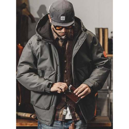 潮牌it neith BIAS美式工装连帽羽绒服男冬季白鸭绒休闲保暖外套