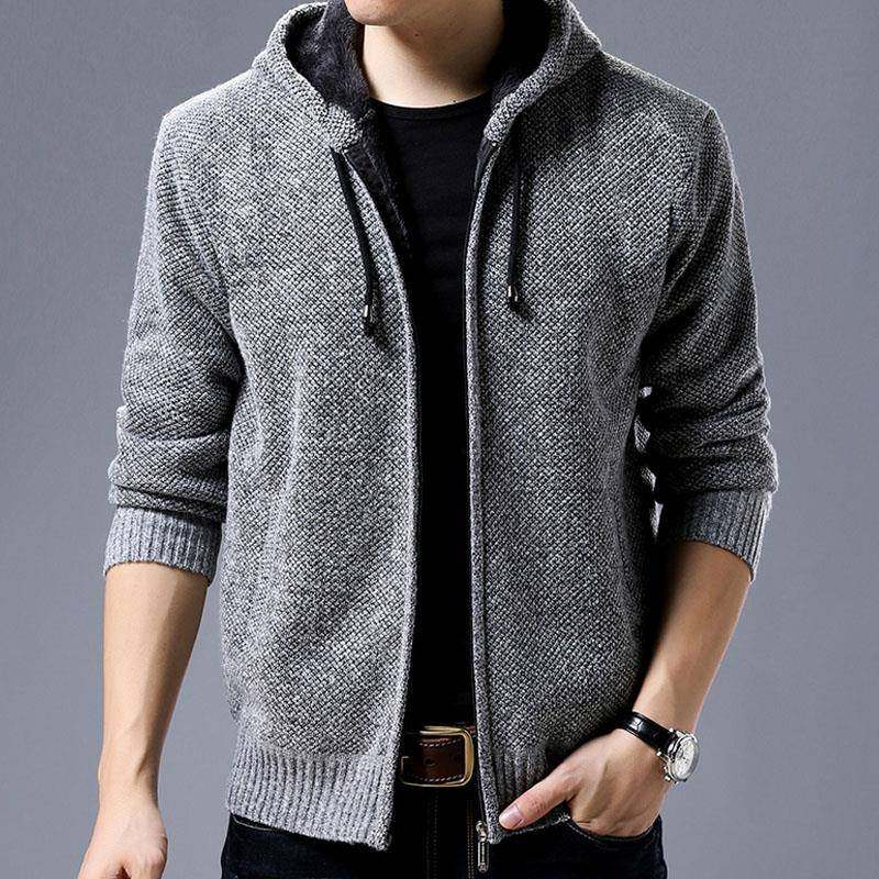 外套男春秋季高端潮牌男士上衣连帽休闲开衫男装卫衣打底针织毛衣