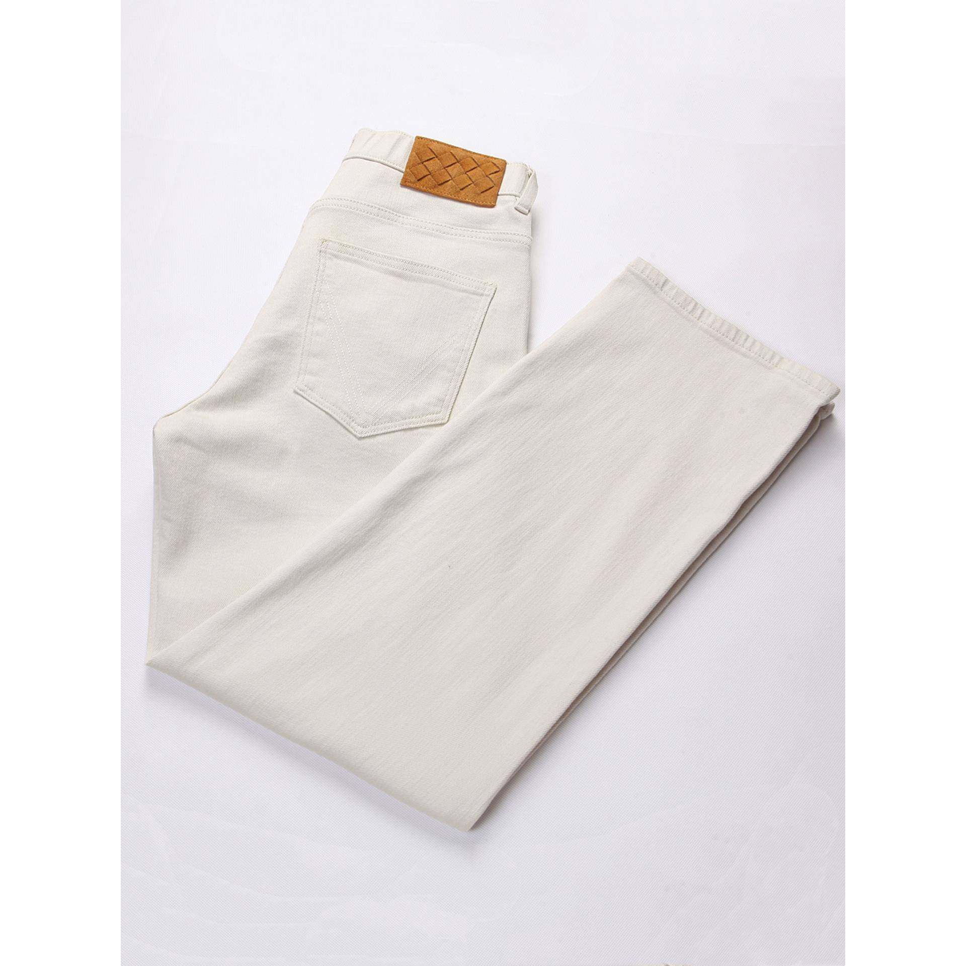 高端男款美式高街垂感米色牛仔裤男2025秋冬新款宽松直筒阔腿裤子