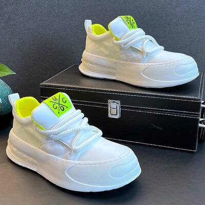 精致的利落感Minimalism Aquaman舒适透气小白鞋男厚底内增高板鞋