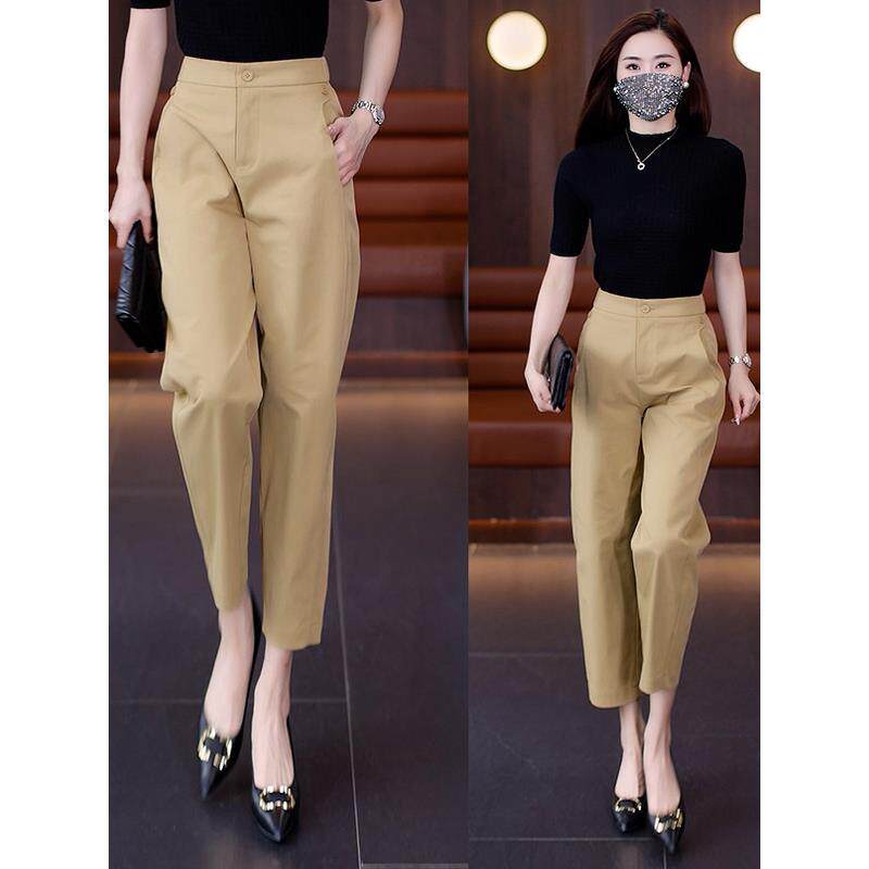九分西装裤女2025新款春夏季薄款小个子裤子哈伦裤宽松高腰萝卜裤