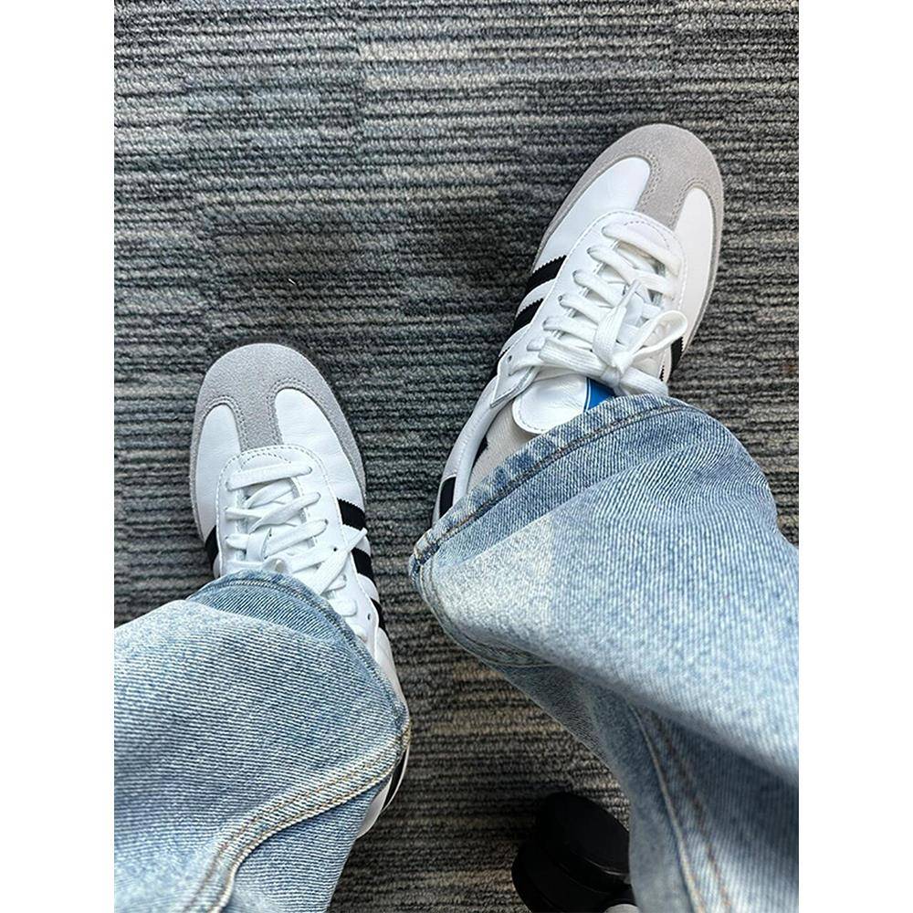 潮牌黑白色德训鞋男女款2025新款覆古厚底板鞋情侣休闲阿甘鞋子潮