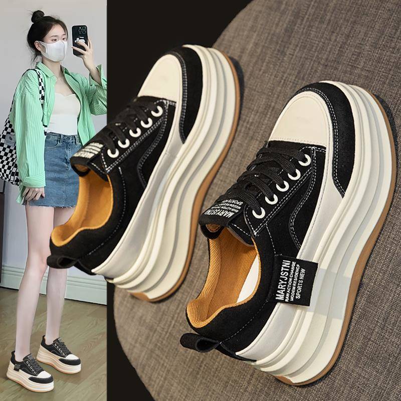 香港小白鞋女鞋2025春季新款爆款百搭厚底内增高运动休闲春秋板鞋