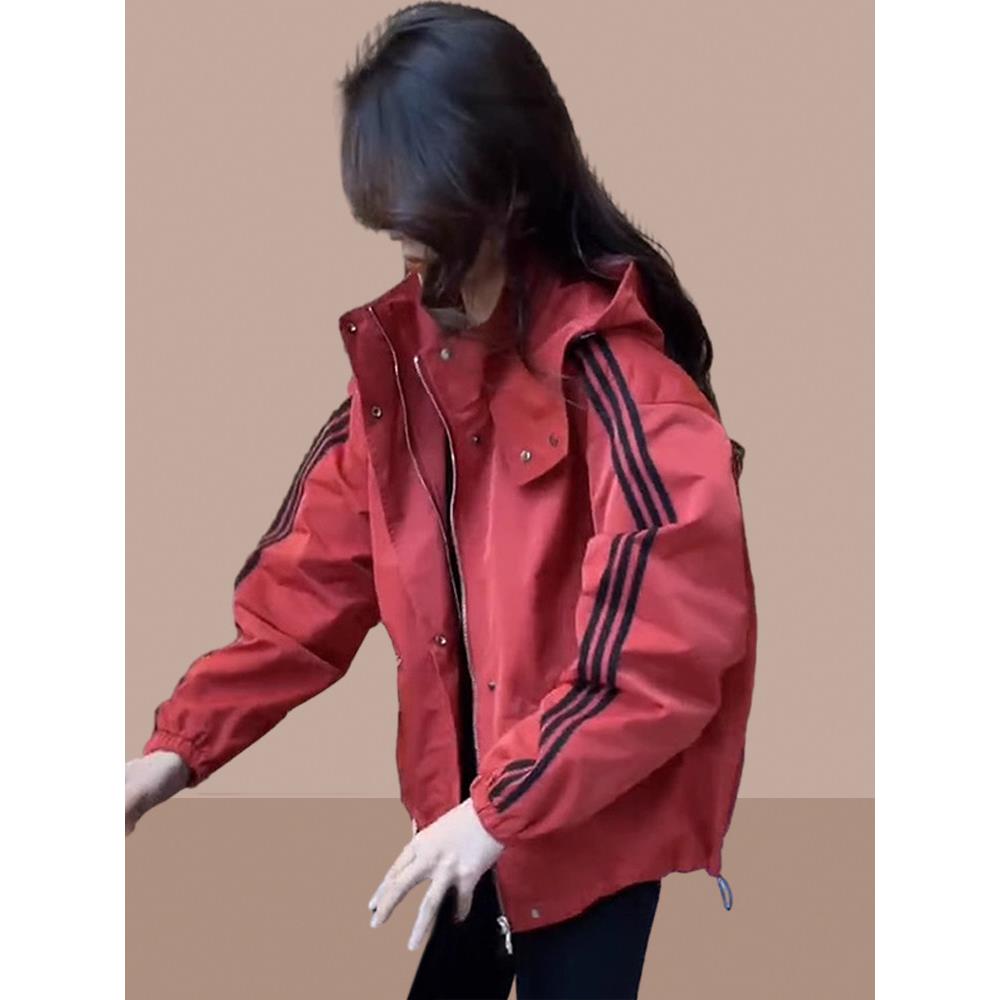 欧洲站2025年春秋新款短外套冲锋衣女减龄洋气夹克小个子上衣大码