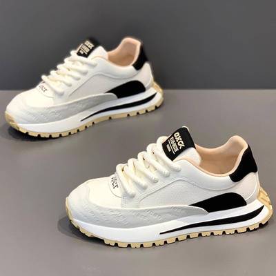 欧洲站男鞋2025新款秋季百搭透气运动休闲鞋厚底增高鞋阿甘老爹鞋