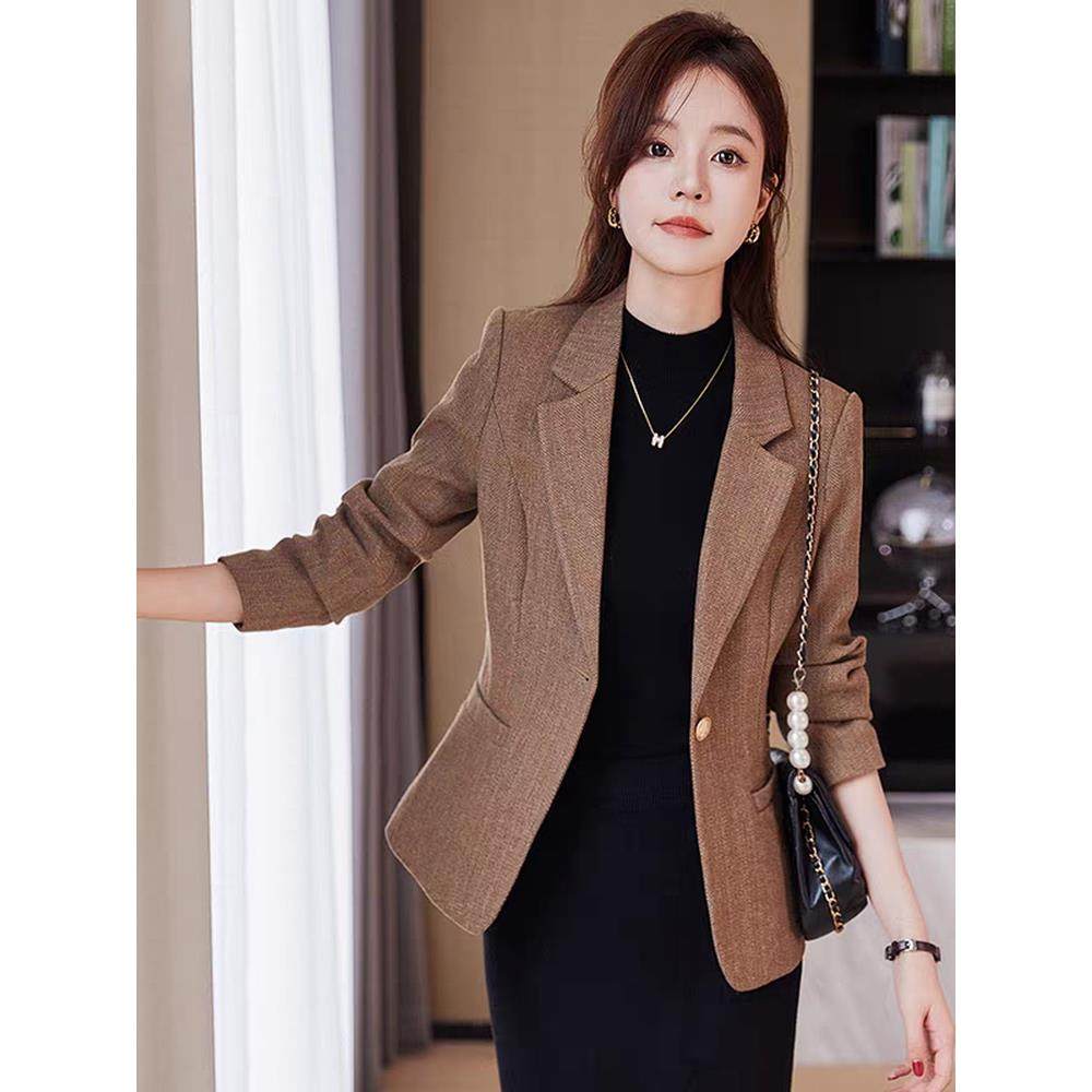灰色羊毛呢小西装外套女2025秋冬小个子休闲短款羊毛呢子加厚西服