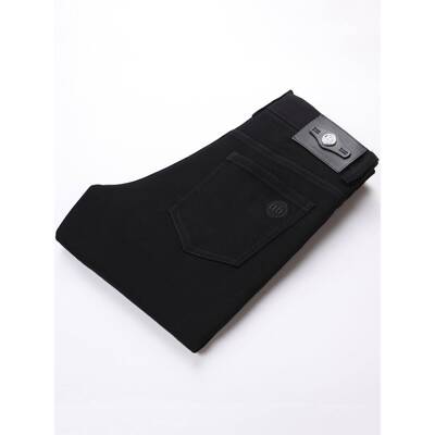 2025新款秋冬款黑色牛仔裤男修身小脚直筒弹力裤子高端时尚不掉色