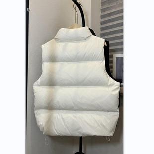 白色羽绒马甲女秋冬新款90白鸭绒羽绒服宽松坎肩背心外穿立领外套