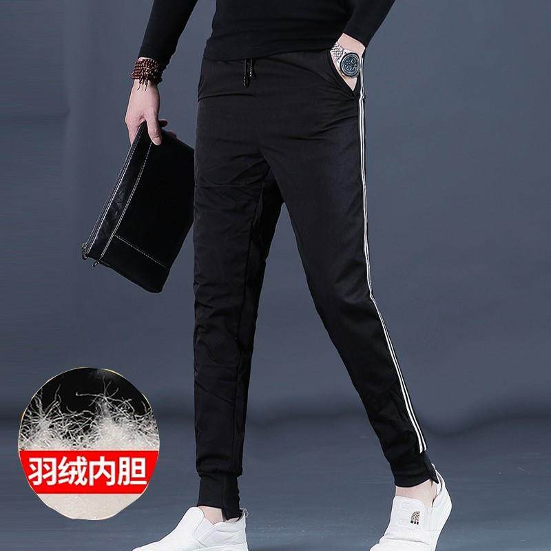 香港冬季羽绒裤男士外穿抗寒保暖2024新款束脚运动裤加厚裤子潮
