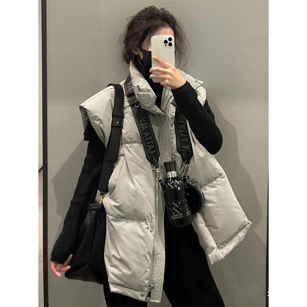 韩国2025秋冬新款羽绒马甲女学院风洋气马夹背心网红坎肩上衣外套