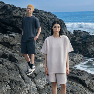 运动套装 T恤宽松休闲情侣短裤 男款 空气层太空棉短袖 夏季 Makemore
