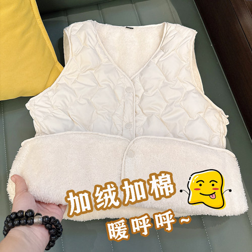 爆款小红书贴身马甲笔记秋冬季羽绒棉2025年坎肩保暖加厚背心加绒