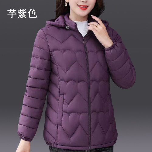 连帽羽绒棉服女短款冬装