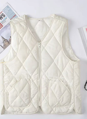 秋冬女士羽绒棉马甲夹棉加厚妈妈装内外穿保暖背心中老年马夹坎肩