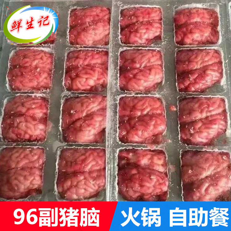 火锅猪脑96副新鲜冷冻生猪脑花左右脑自助餐烧烤火锅炖汤食材囤货