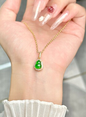 新中式镀金葫芦水沫玉紫水晶项链