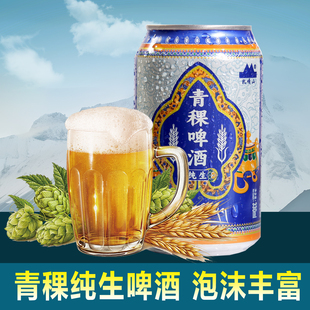 阿坝松潘特产扎嘎山青稞啤酒330mL/罐纯生啤酒9度泡沫丰富