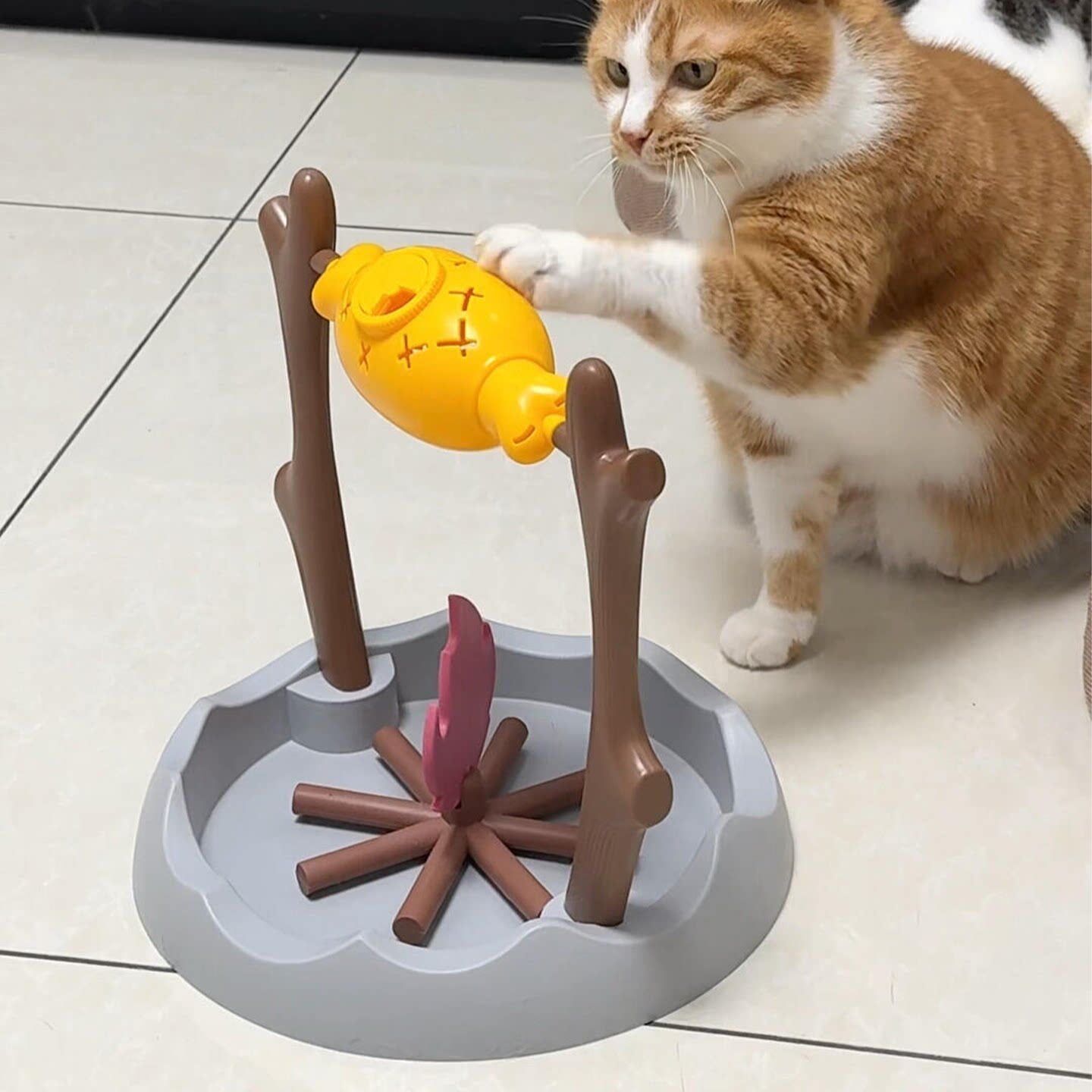 烤肉翻滚漏食宠物猫咪玩具逗猫棒猫狗特色玩具