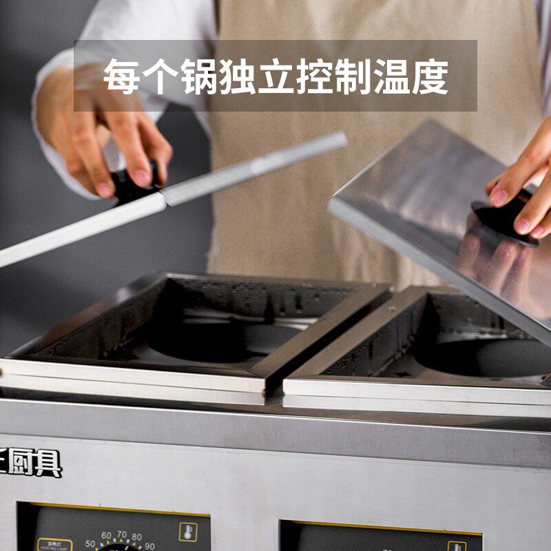 存正厨具煮面炉商用电加热台式煮面锅多功能商用两头四六孔汤粉炉