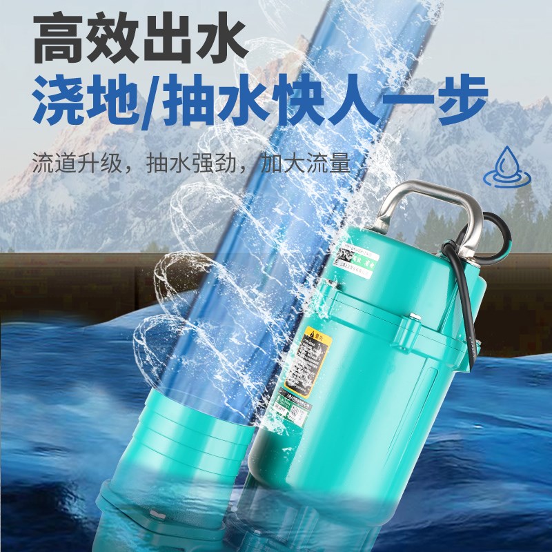 上海上元潜水泵农用抽水机220V大流量高扬程大口径家用小型抽水泵
