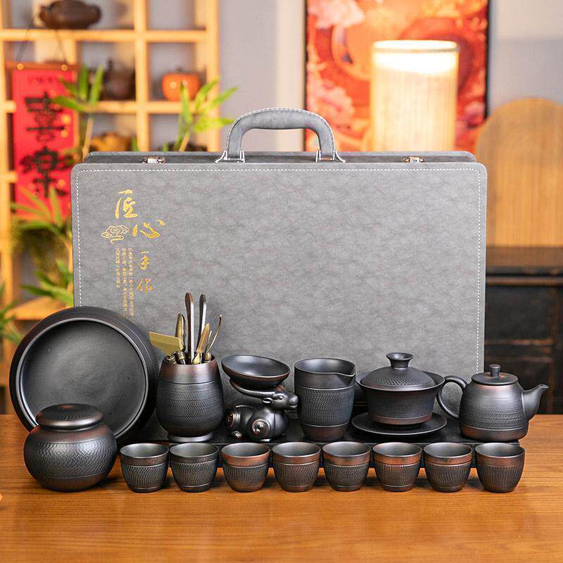 云南紫陶茶壶盖碗茶具套装建水紫砂壶全手工家用办公功夫单壶泡茶