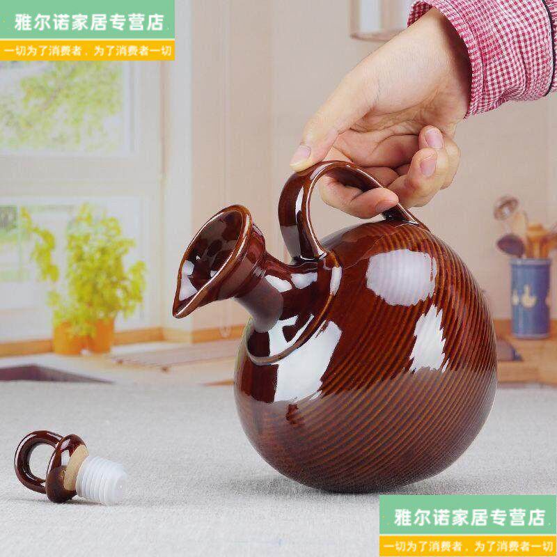 油罐老式瓷油罐带盖子家用耐高温土陶罐盐罐存油罐子