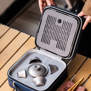 精选钛壶功夫茶具便携式户外露营旅行套装茶壶茶杯茶具礼盒装2025