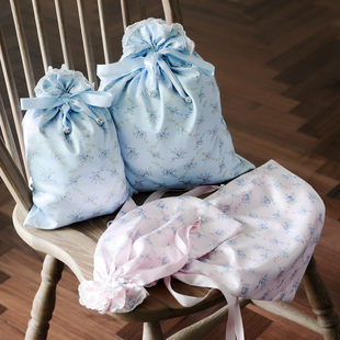 精选甜美碎花蕾丝花边旅行收纳袋 内衣收纳袋束口袋 大号中号小号