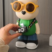 2023年新款 饰品储蓄罐男女孩儿童存钱罐陶瓷客厅摆件 创意暴力熊装