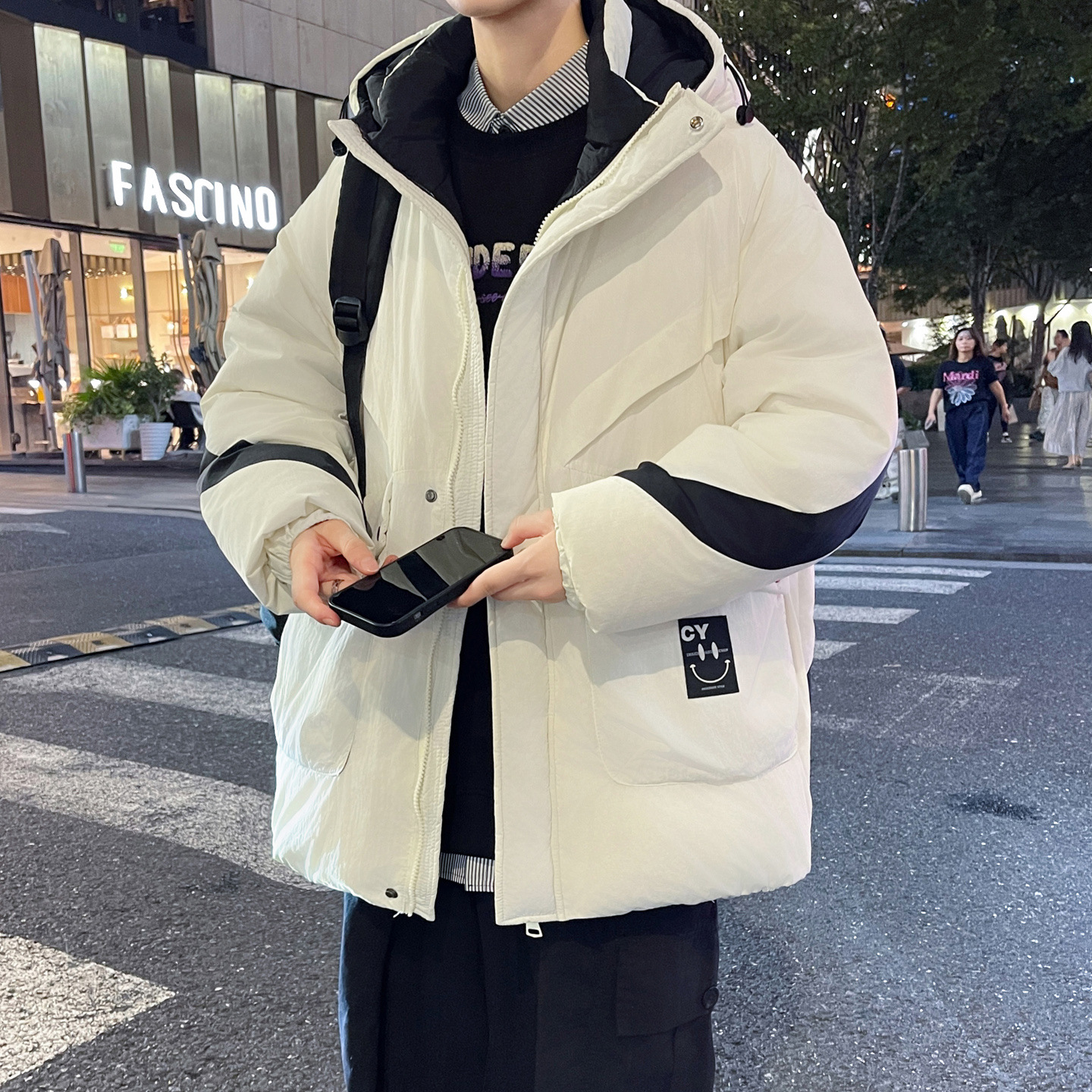 潮牌青少年季羽绒棉服男孩初高中学生加厚保暖棉袄大童装棉衣外套