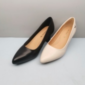 女红蜻蜓BC73024021粗跟尖头真皮女单鞋 春秋新款 高跟鞋 BC73024022