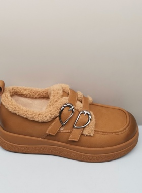 秋冬新款板鞋女红蜻蜓正品BD61102021D时尚休闲舒适蘑菇鞋女厚底