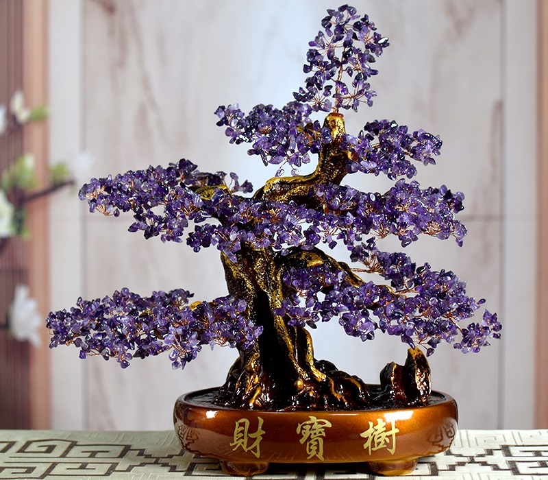 天然紫水晶发财树摆件家居客厅紫气东来招财装饰品开业送礼摇钱树-封面